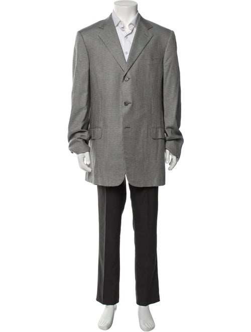 Ermenegildo Zegna Silk Plaid Print Blazer