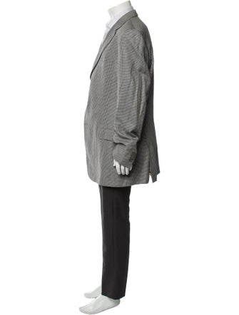 Ermenegildo Zegna Silk Plaid Print Blazer