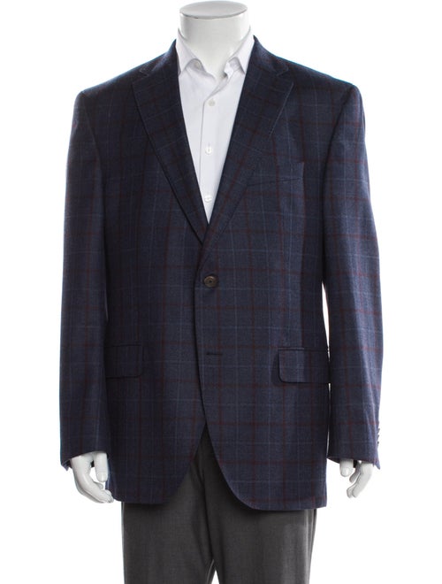 Ermenegildo Zegna Wool Plaid Print Blazer