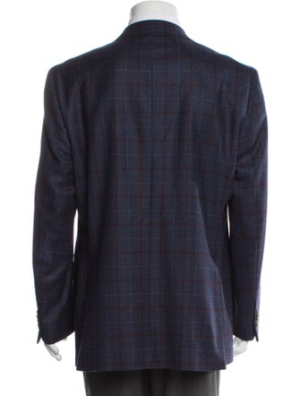 Ermenegildo Zegna Wool Plaid Print Blazer