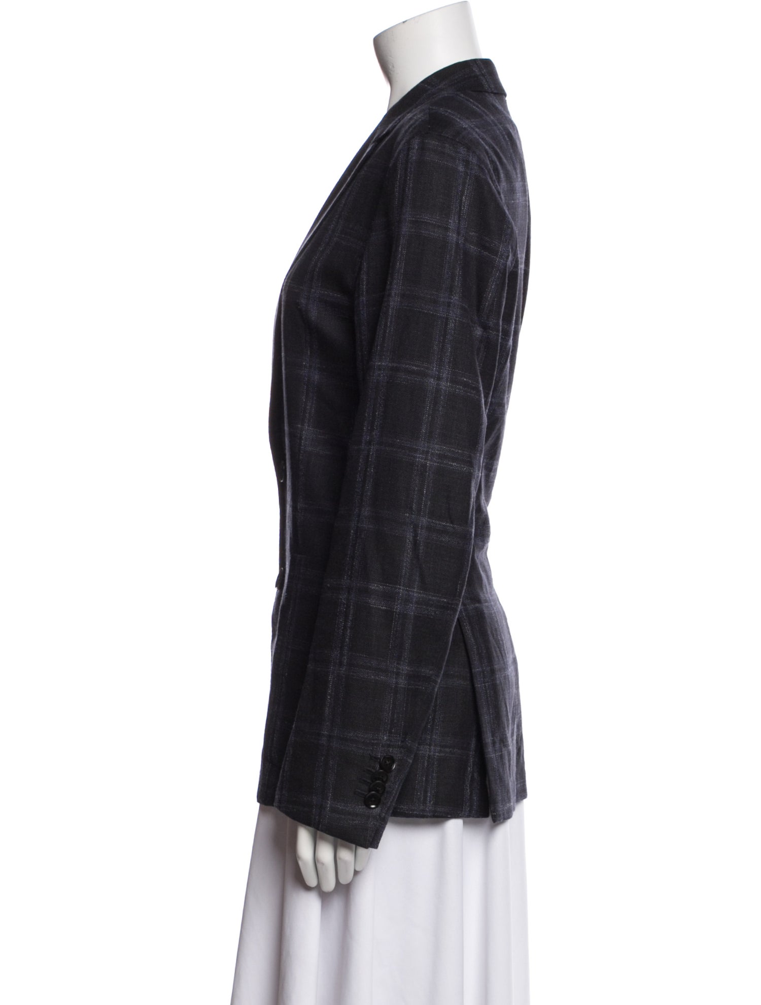 Ermenegildo Zegna Wool Plaid Print Blazer