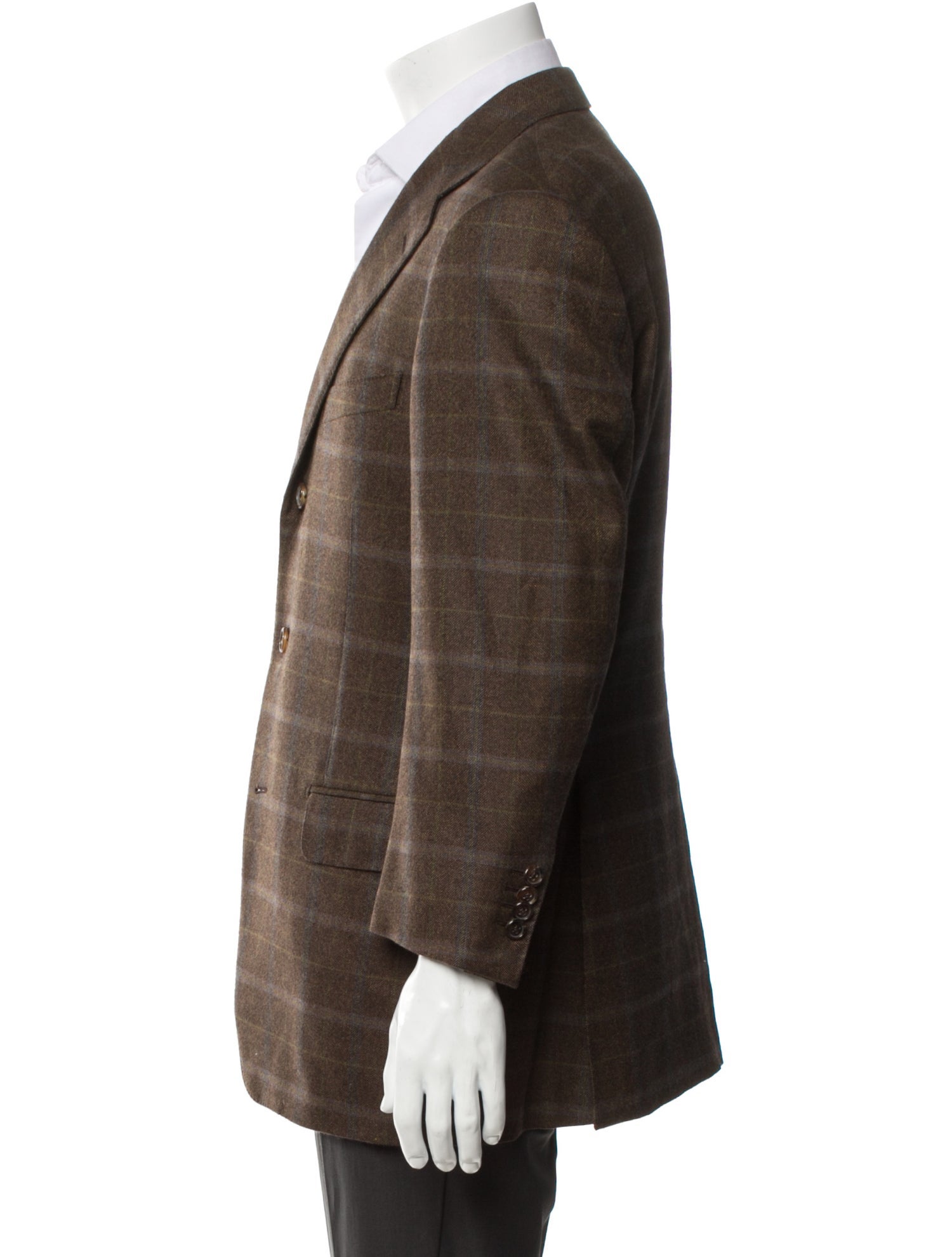 Ermenegildo Zegna Cashmere Plaid Print Blazer