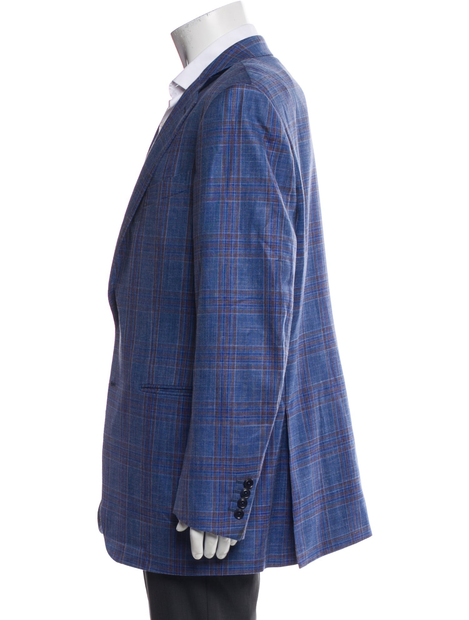 Ermenegildo Zegna Wool Plaid Print Blazer