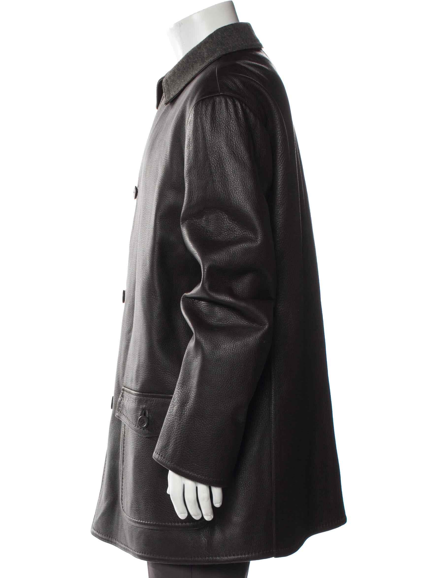 Ermenegildo Zegna Leather Overcoat