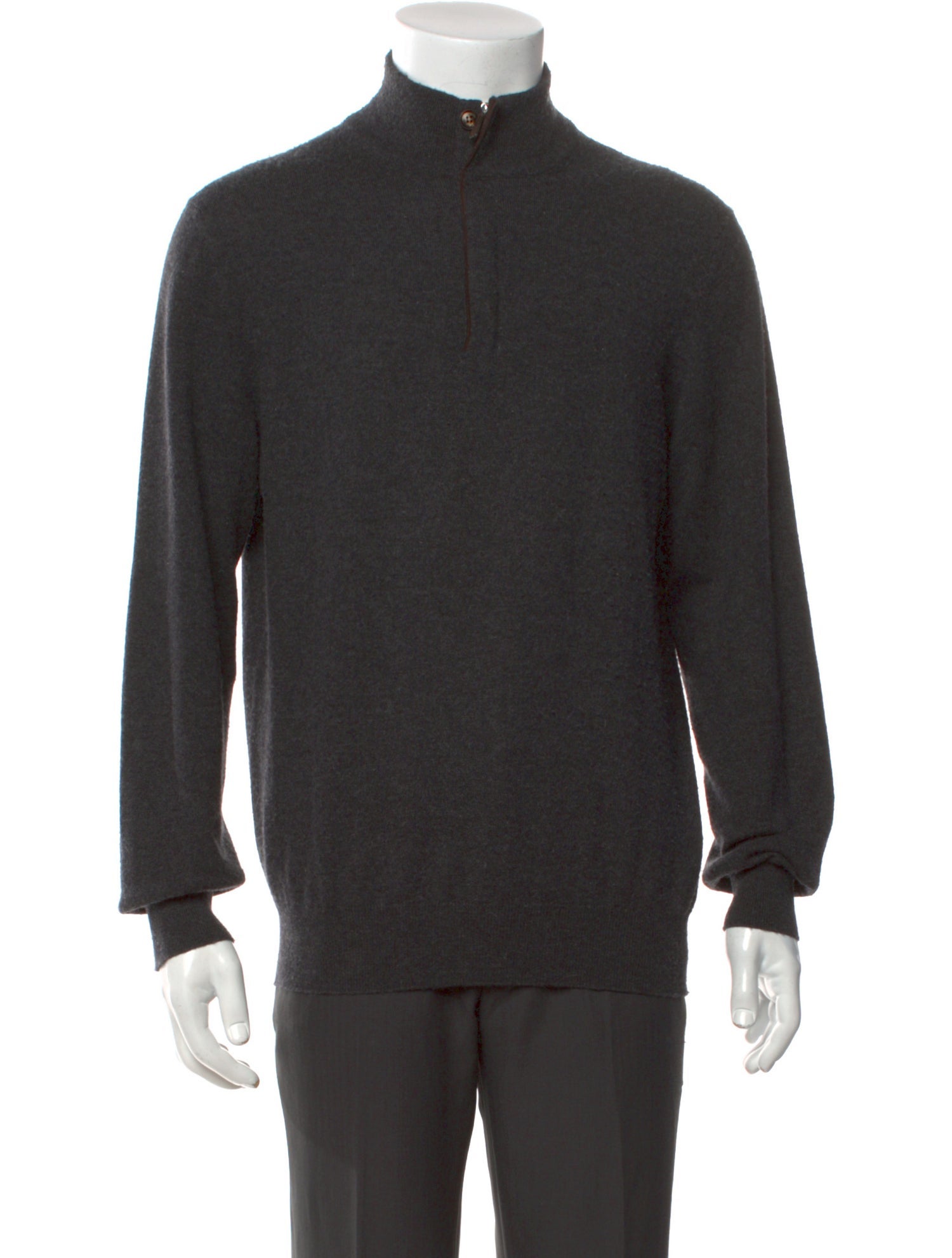 Ermenegildo Zegna Cashmere Mock Neck Polo Sweater
