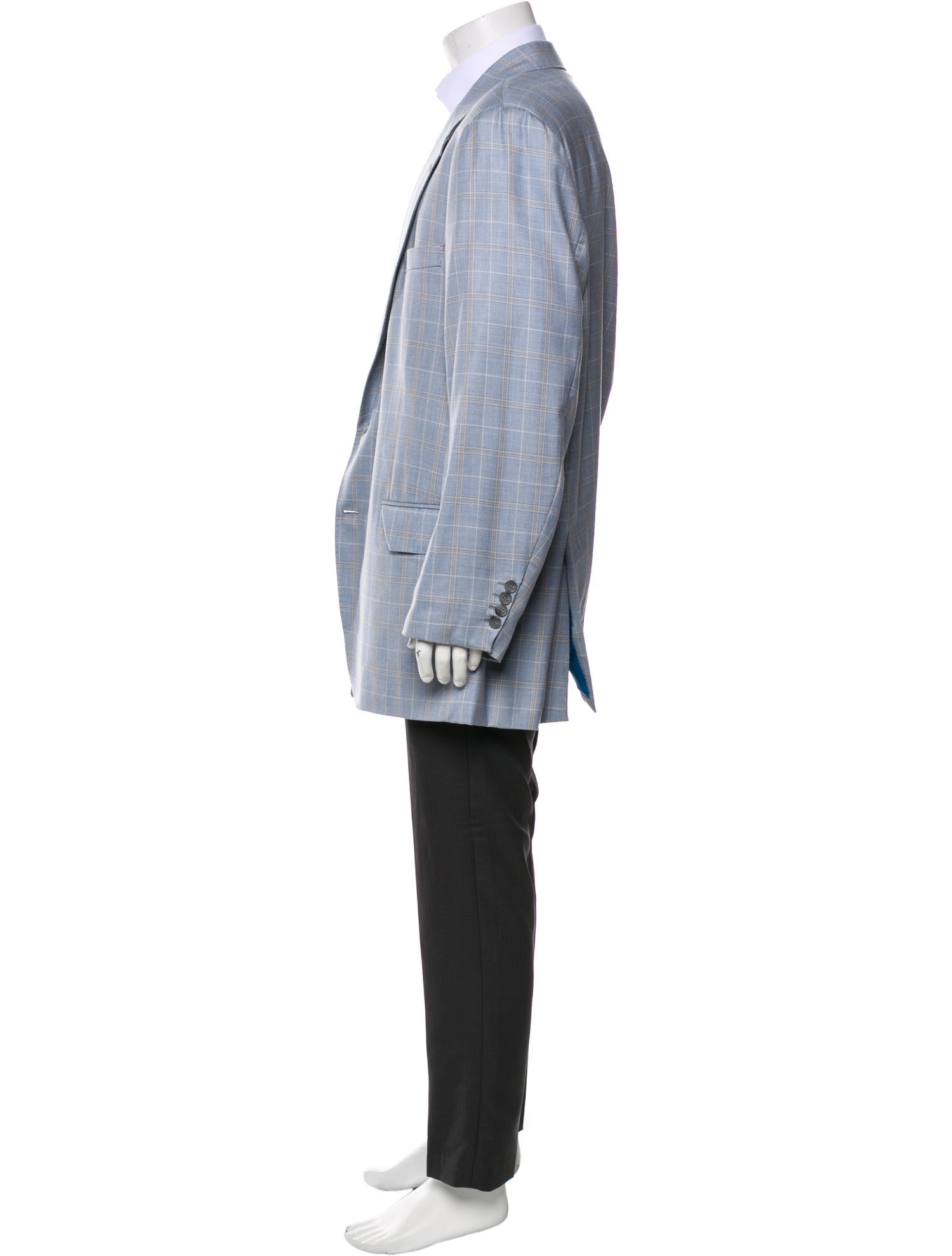Ermenegildo Zegna Cashmere Plaid Print Blazer