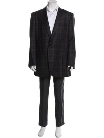 Ermenegildo Zegna Wool Plaid Print Blazer