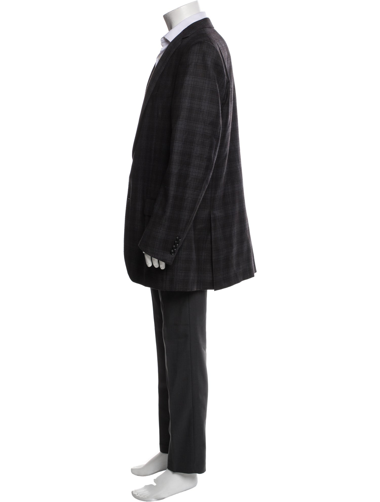 Ermenegildo Zegna Wool Plaid Print Blazer