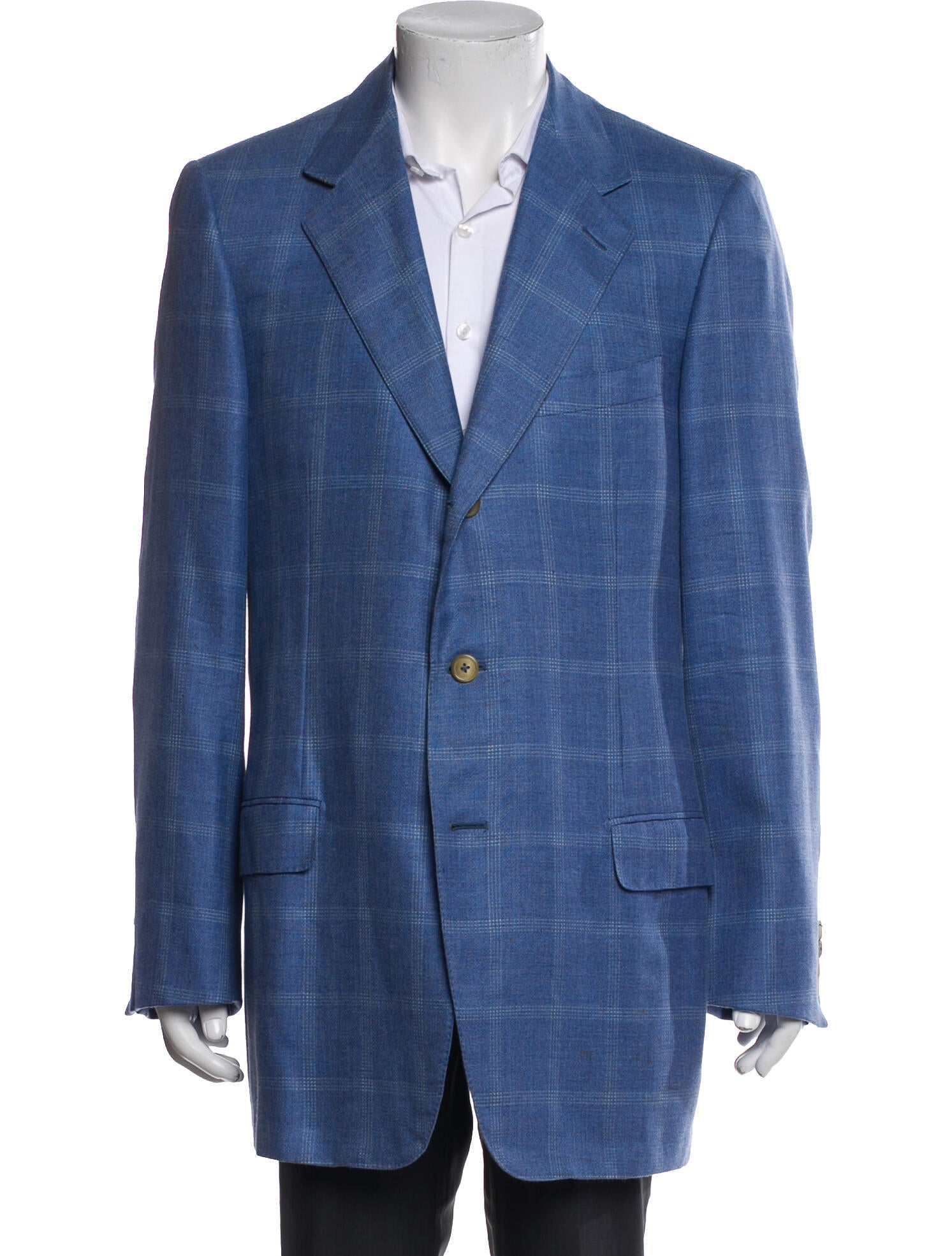 Ermenegildo Zegna Cashmere Plaid Print Blazer