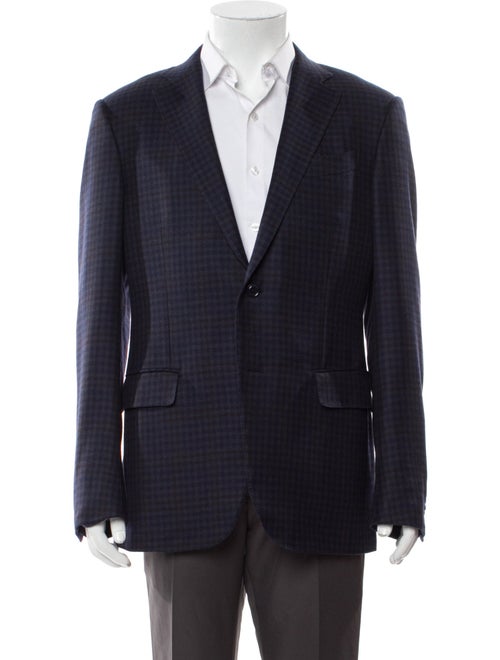 Ermenegildo Zegna Wool Plaid Print Blazer