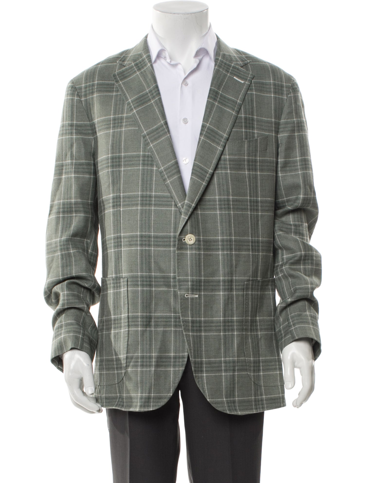 Ermenegildo Zegna Wool Plaid Print Blazer