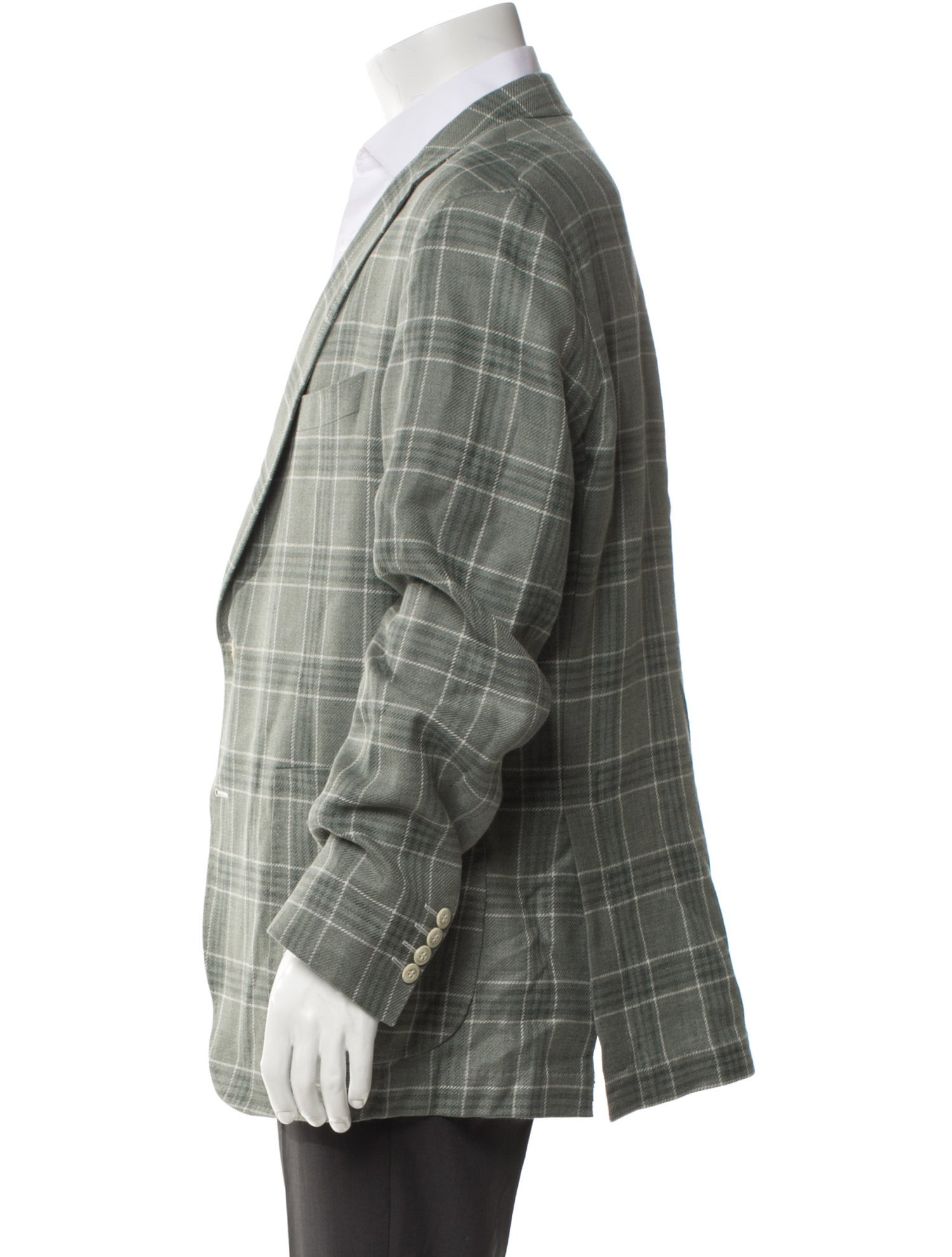 Ermenegildo Zegna Wool Plaid Print Blazer