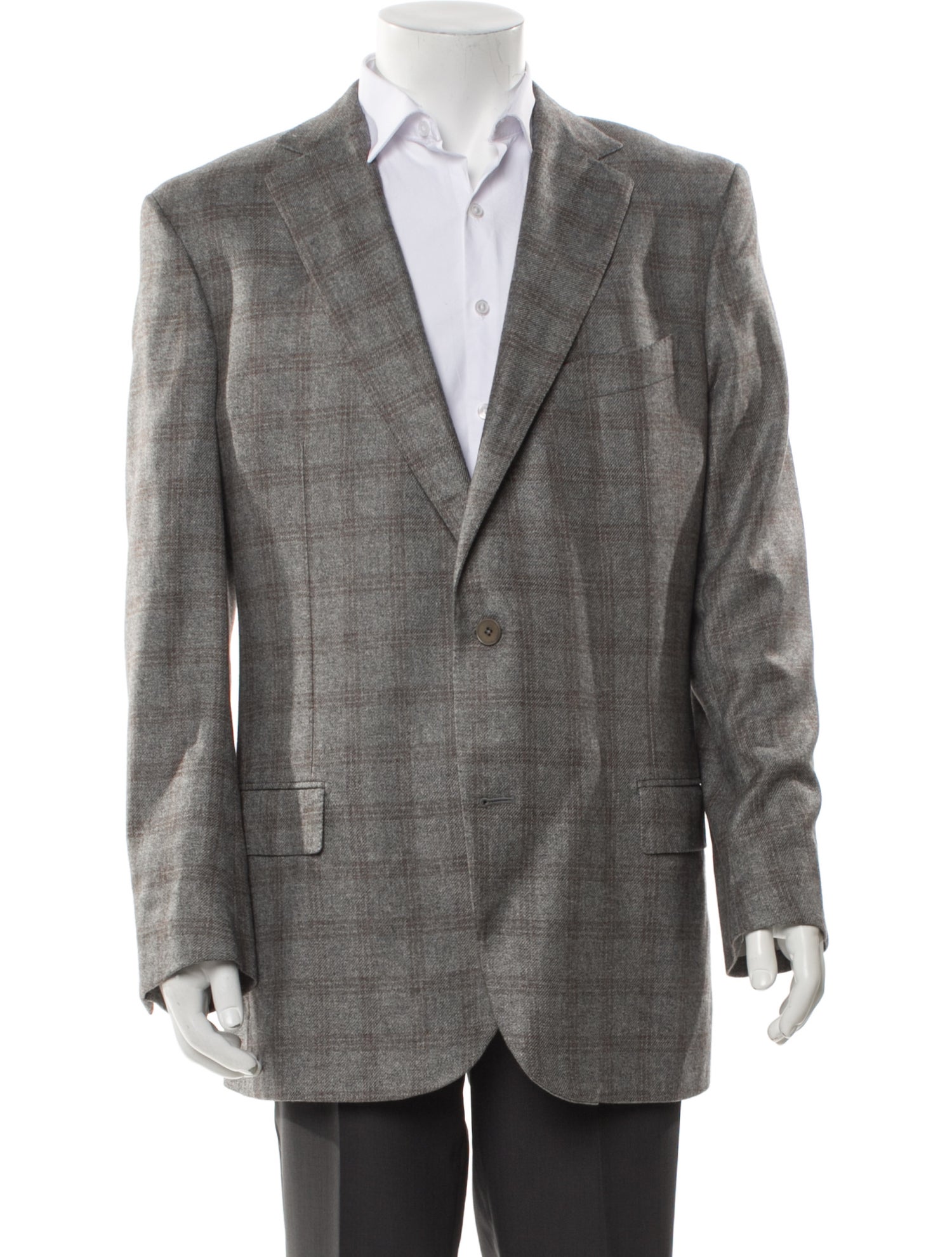 Ermenegildo Zegna Silk Plaid Print Blazer