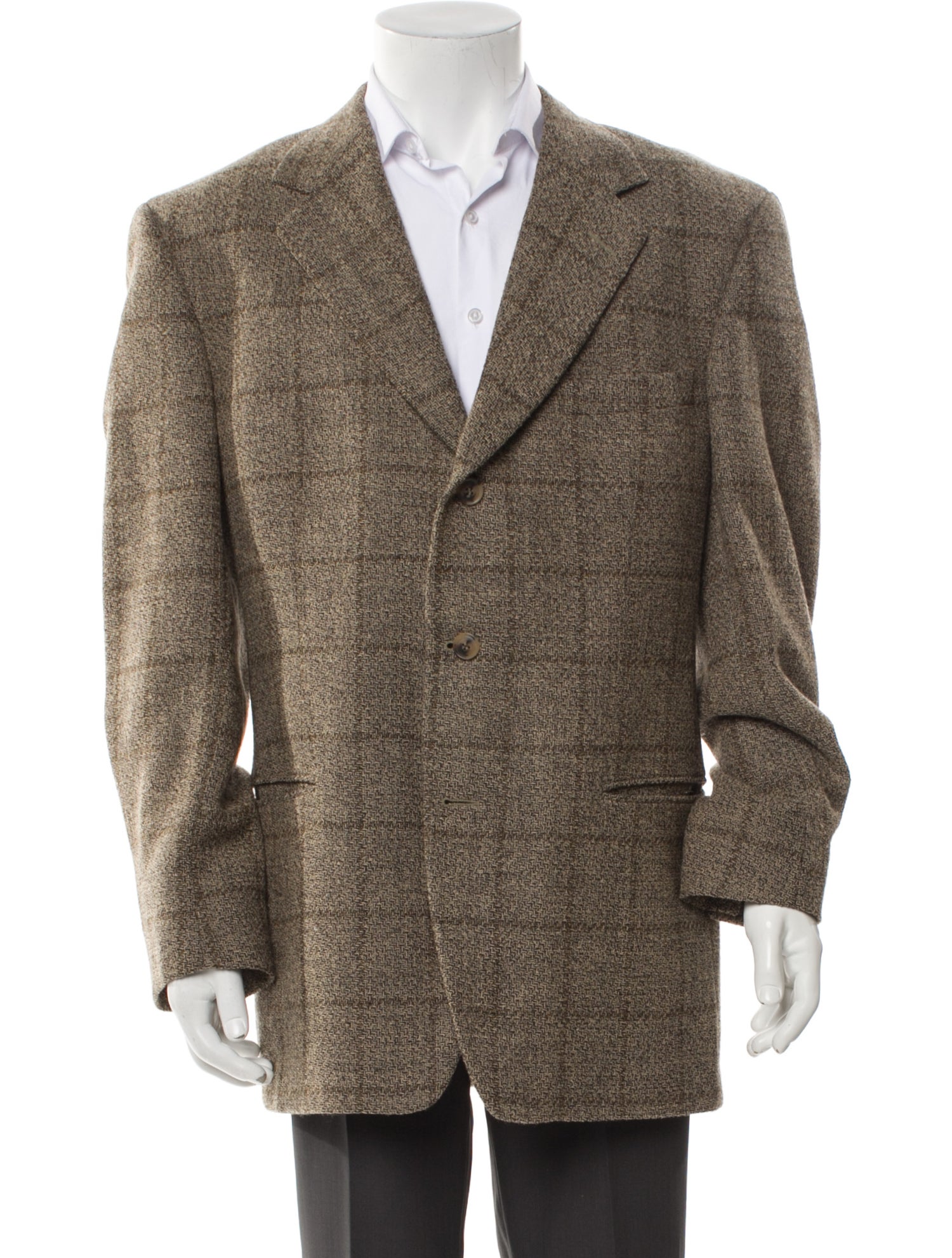 Ermenegildo Zegna Wool Plaid Print Blazer