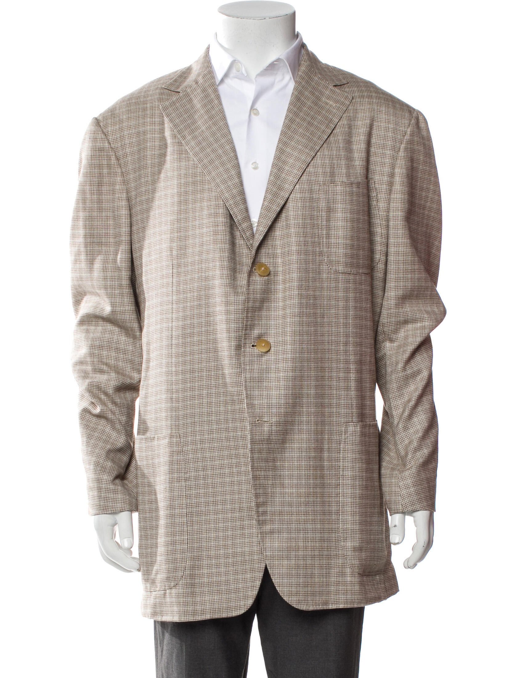 Ermenegildo Zegna Cashmere Plaid Print Blazer