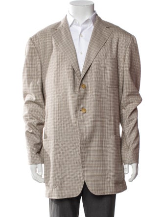 Ermenegildo Zegna Cashmere Plaid Print Blazer