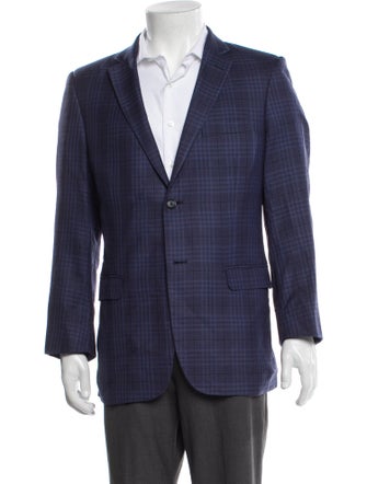 Ermenegildo Zegna Wool Plaid Print Blazer