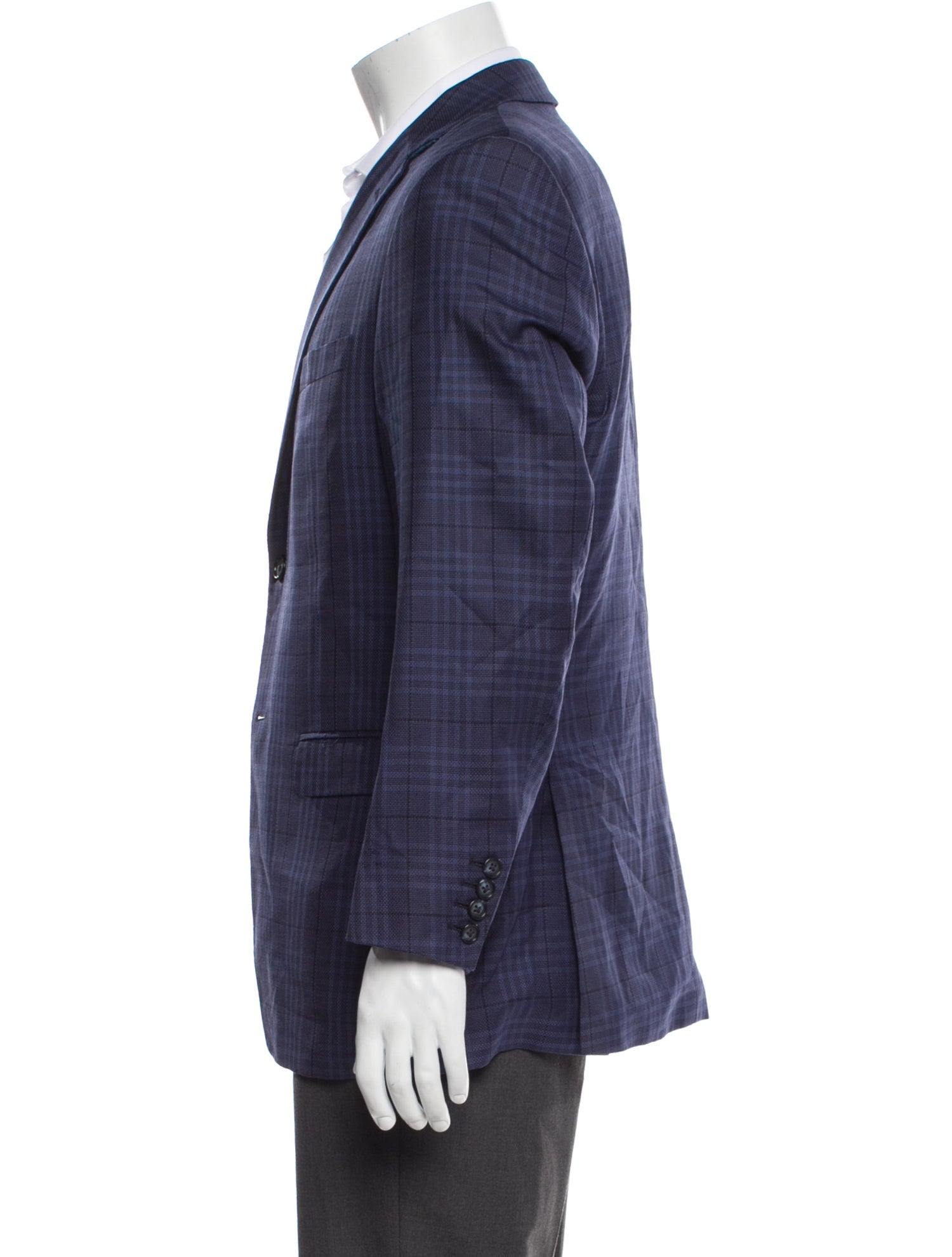 Ermenegildo Zegna Wool Plaid Print Blazer