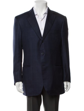 Ermenegildo Zegna Wool Plaid Print Blazer