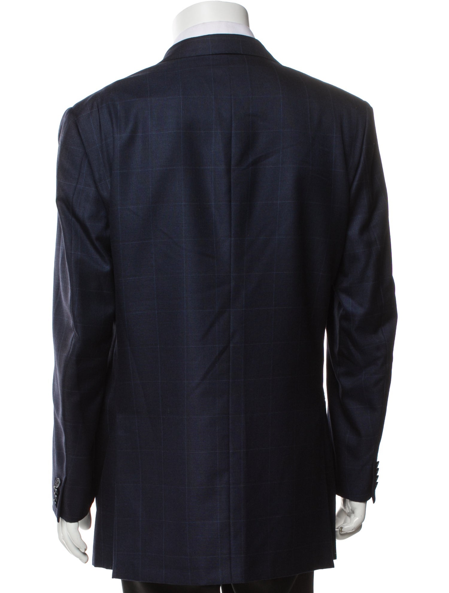 Ermenegildo Zegna Wool Plaid Print Blazer
