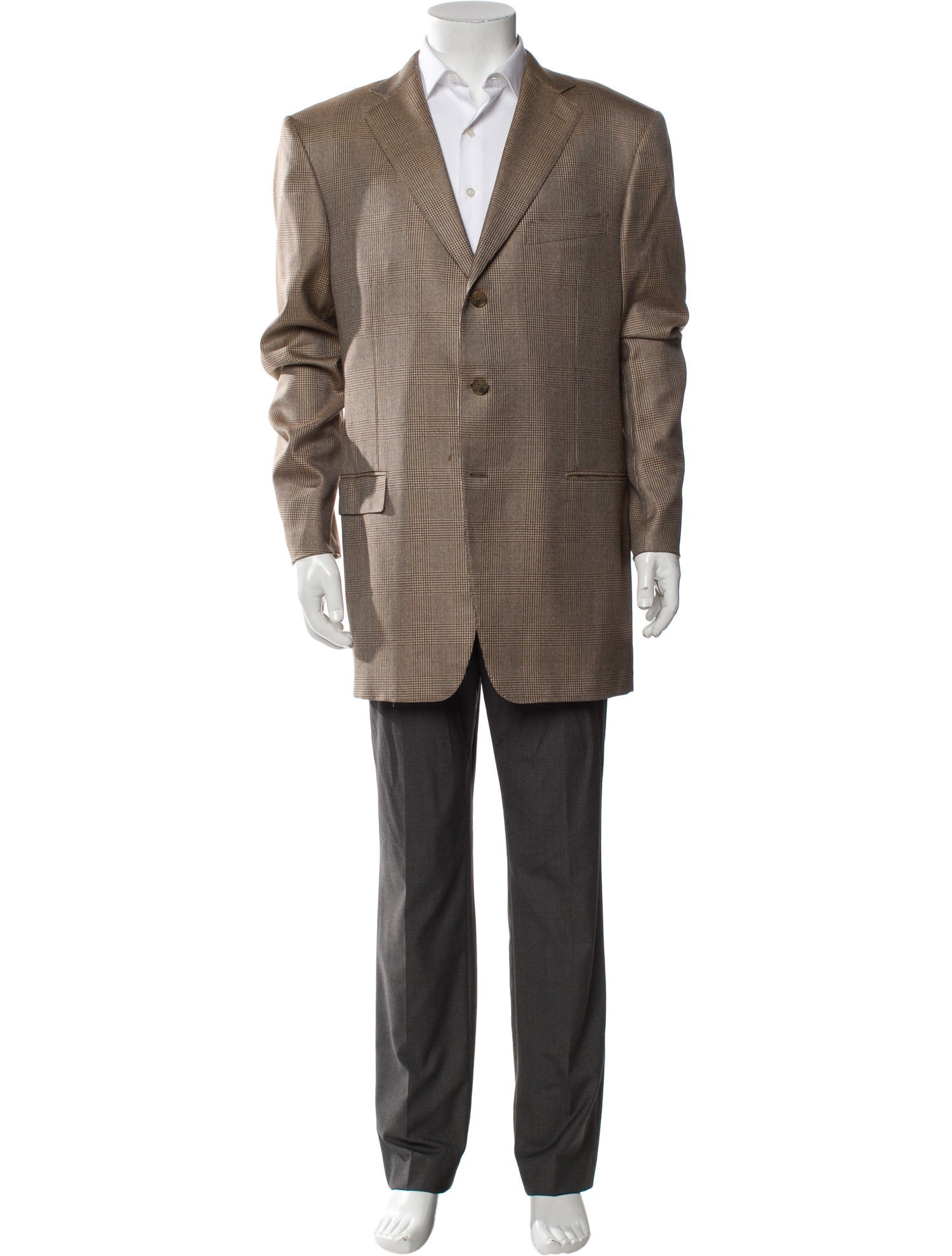 Ermenegildo Zegna Plaid Print Overcoat