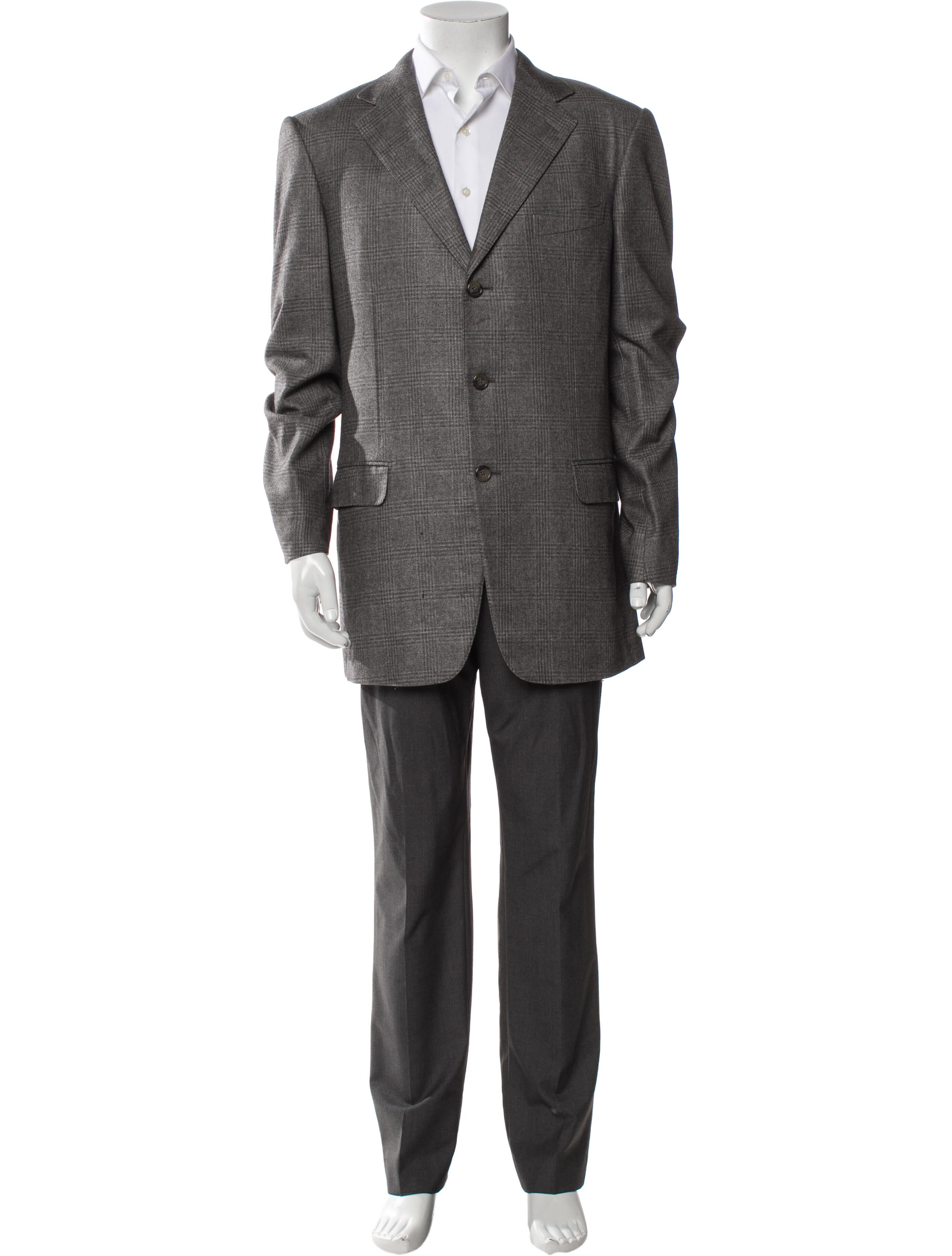 Ermenegildo Zegna Silk Plaid Print Overcoat