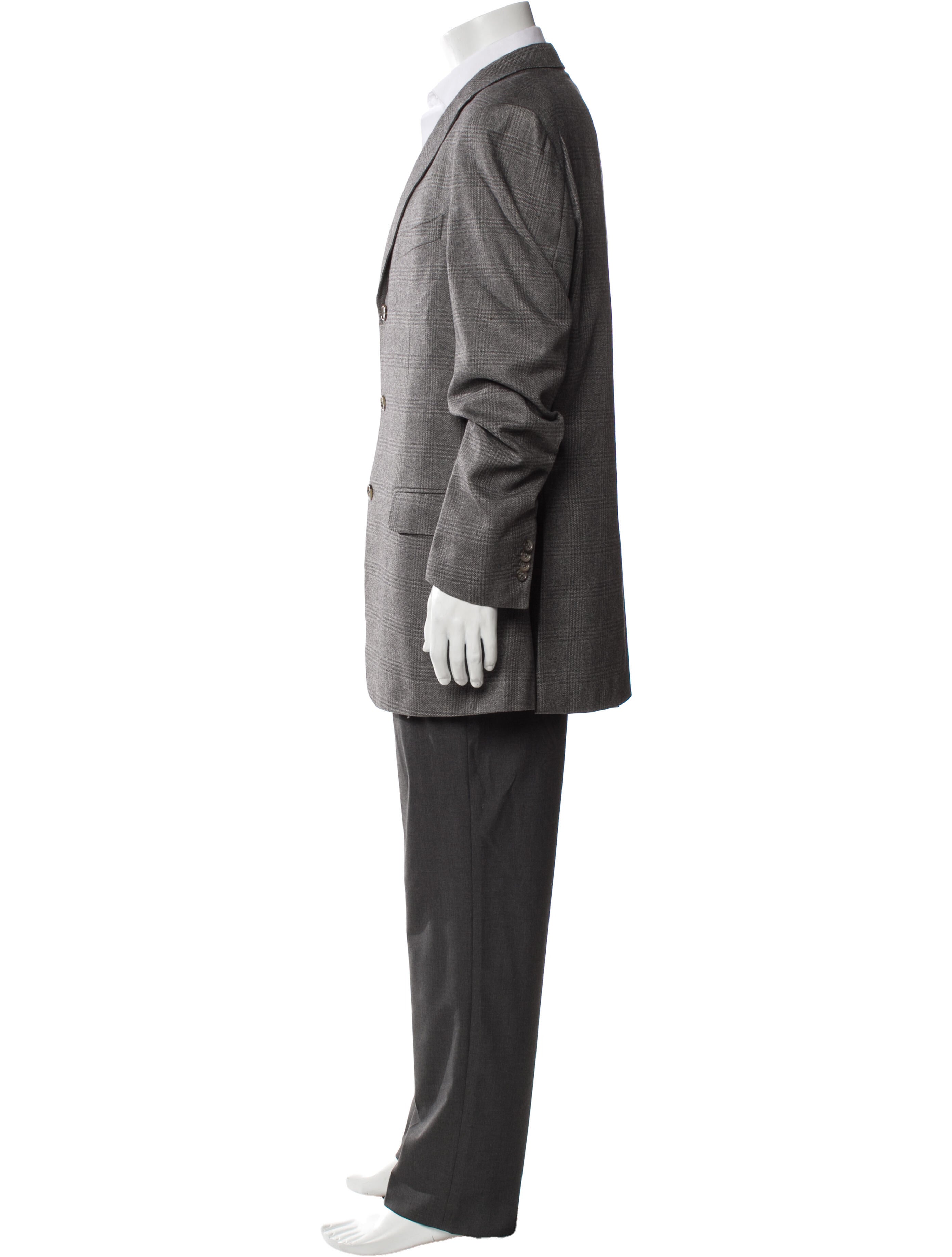 Ermenegildo Zegna Silk Plaid Print Overcoat