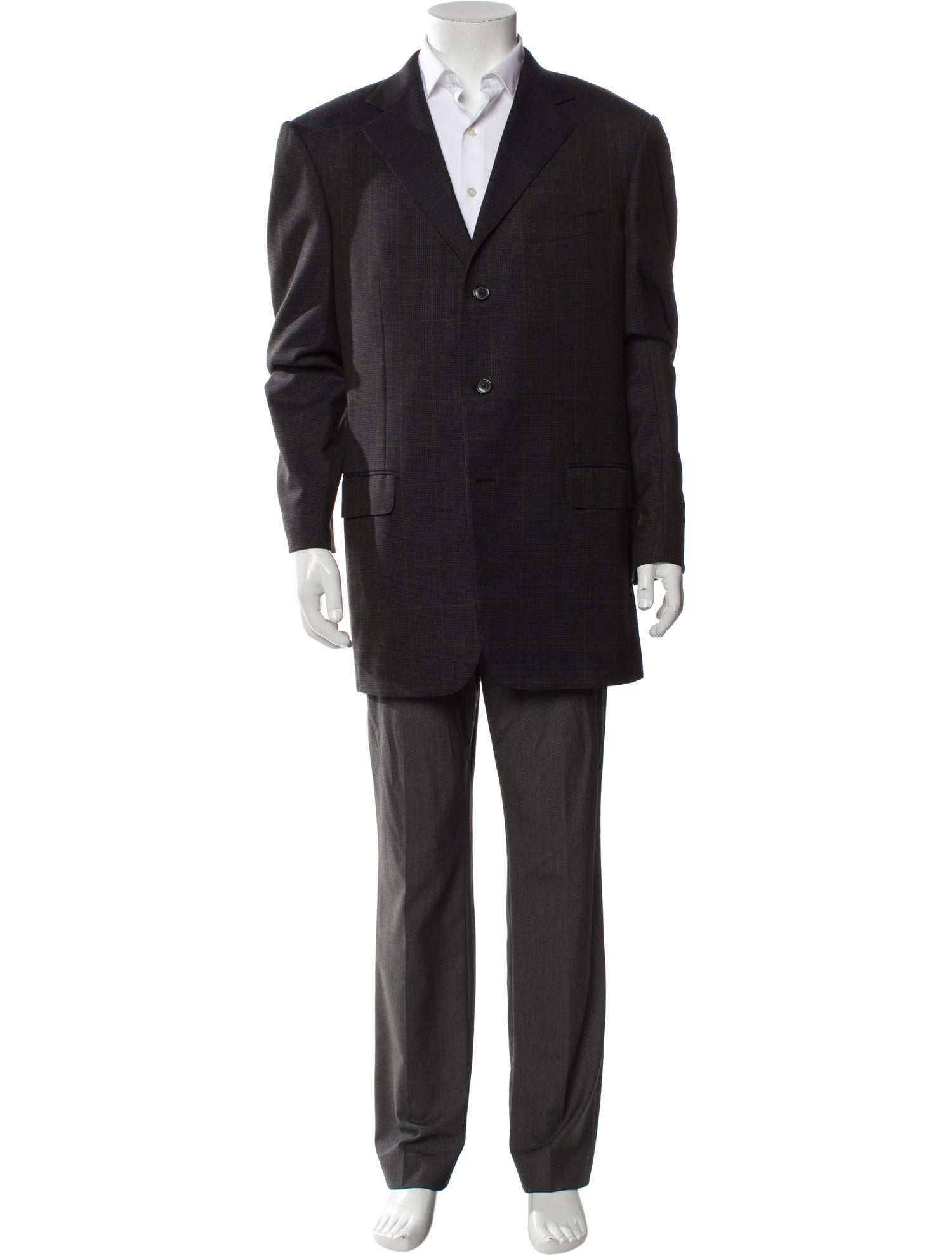 Ermenegildo Zegna Wool Plaid Print Blazer