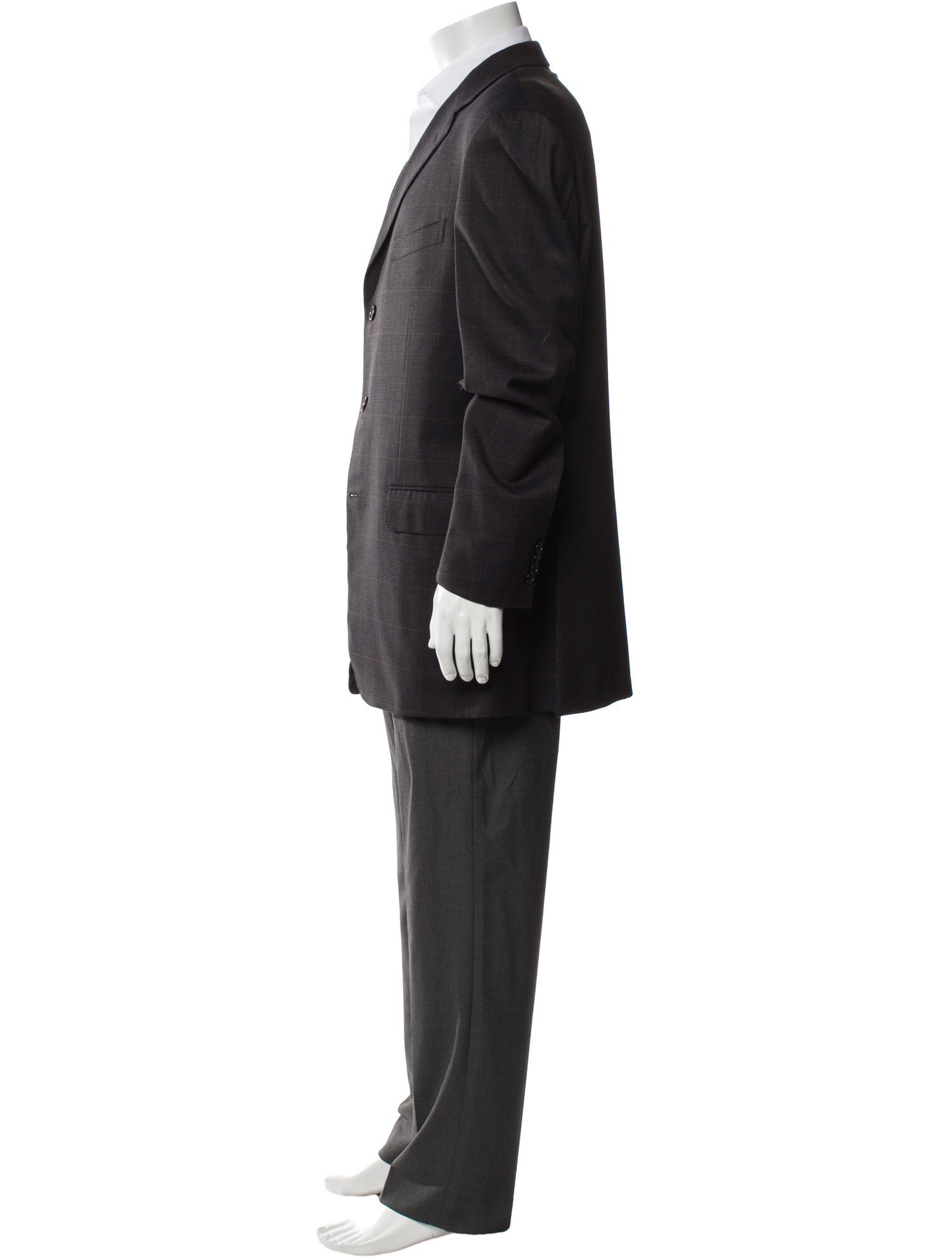 Ermenegildo Zegna Wool Plaid Print Blazer