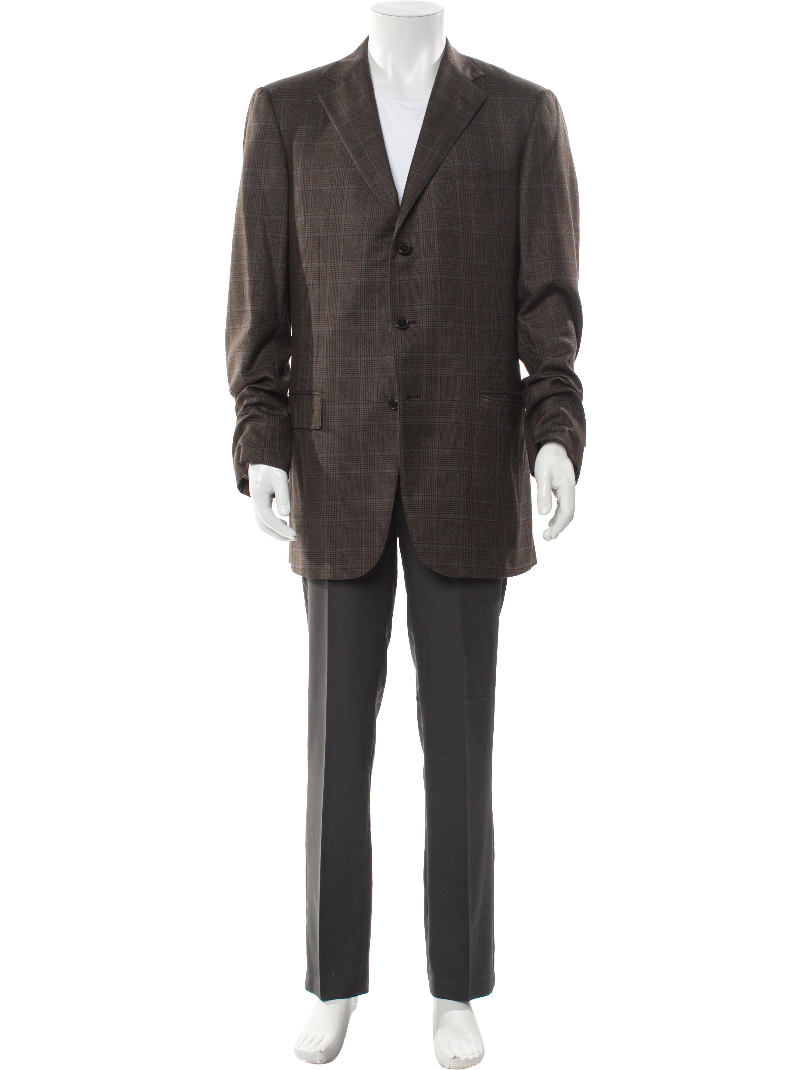 Ermenegildo Zegna Wool Plaid Print Blazer