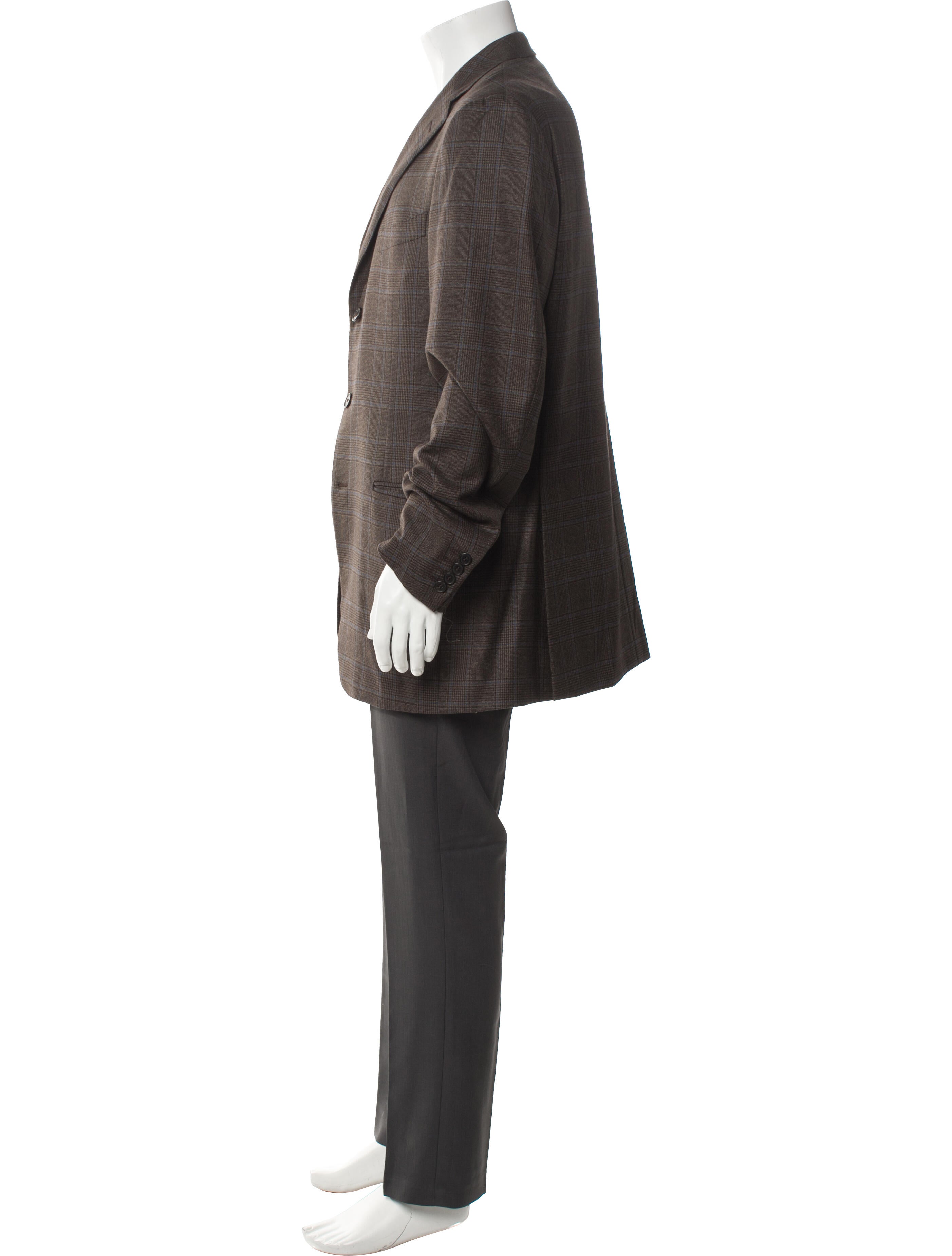 Ermenegildo Zegna Wool Plaid Print Blazer