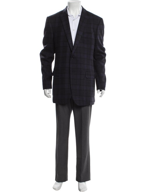 Ermenegildo Zegna Wool Plaid Print Blazer