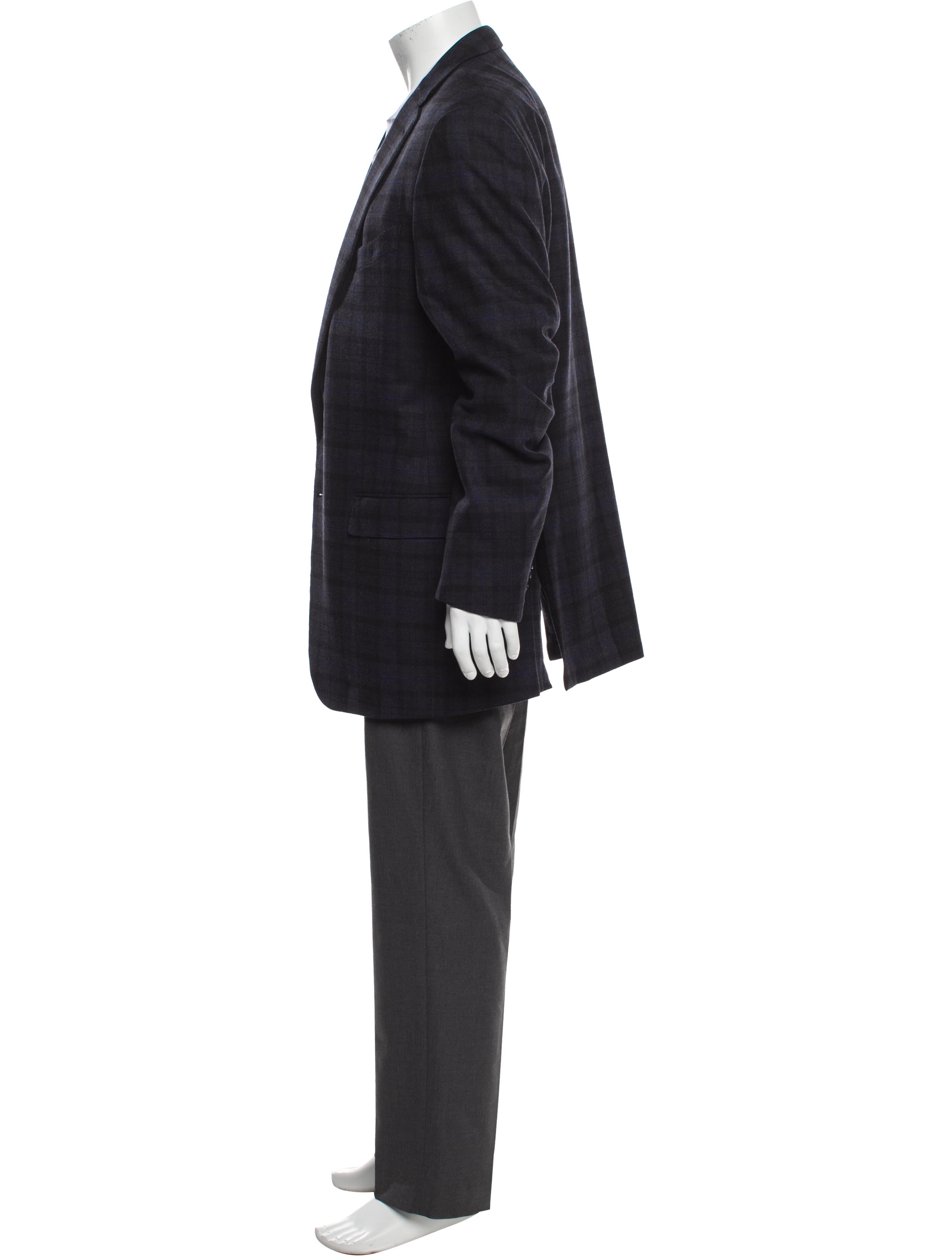 Ermenegildo Zegna Wool Plaid Print Blazer