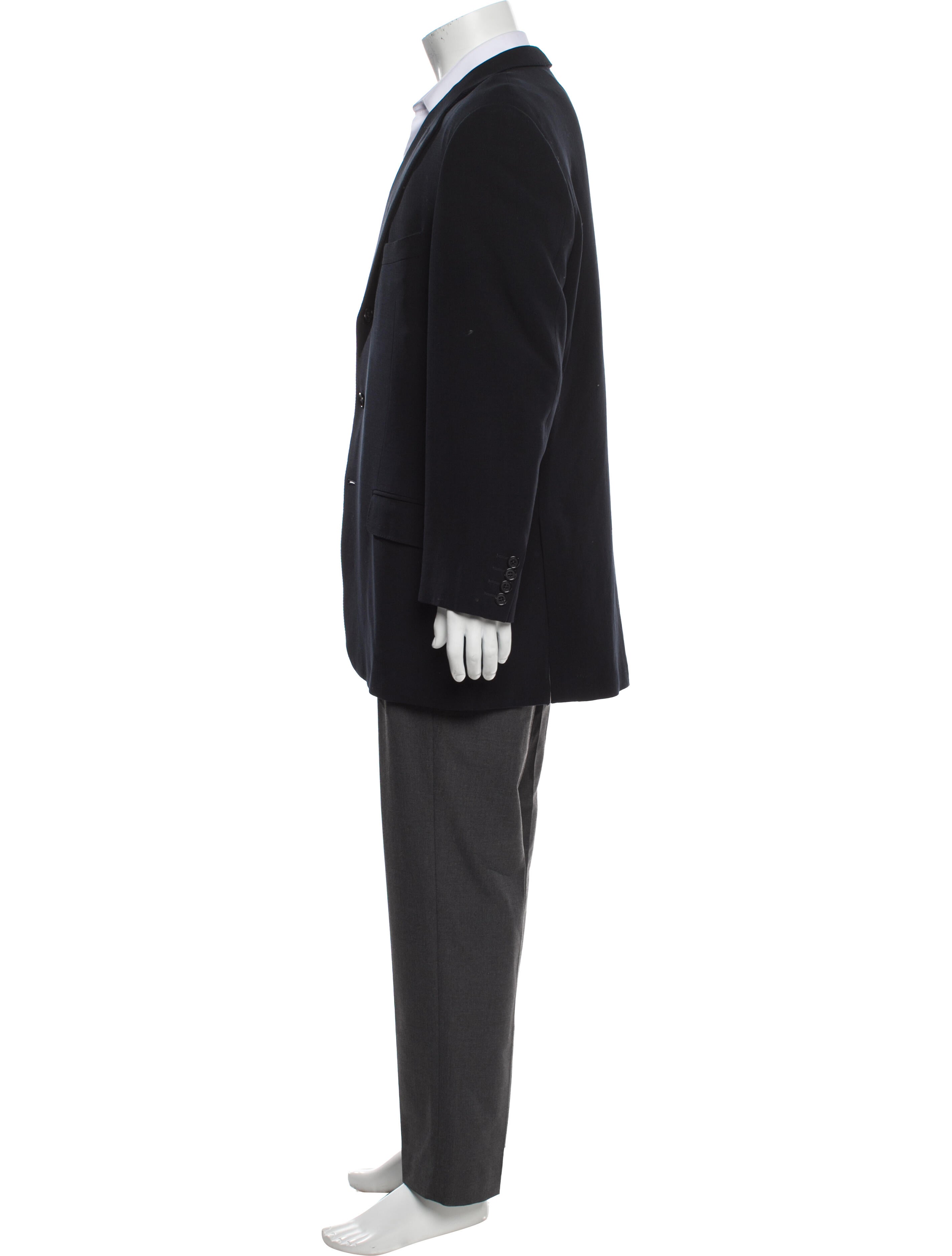 Ermenegildo Zegna Wool Leather Trim Embellishment Blazer