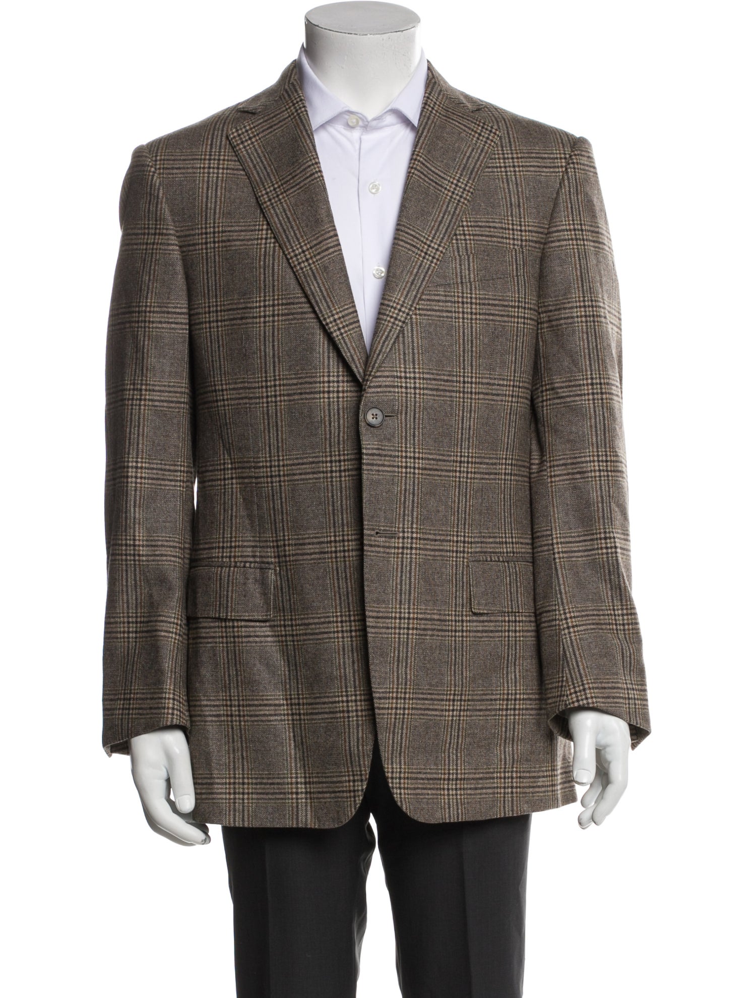 Ermenegildo Zegna Wool Plaid Print Blazer