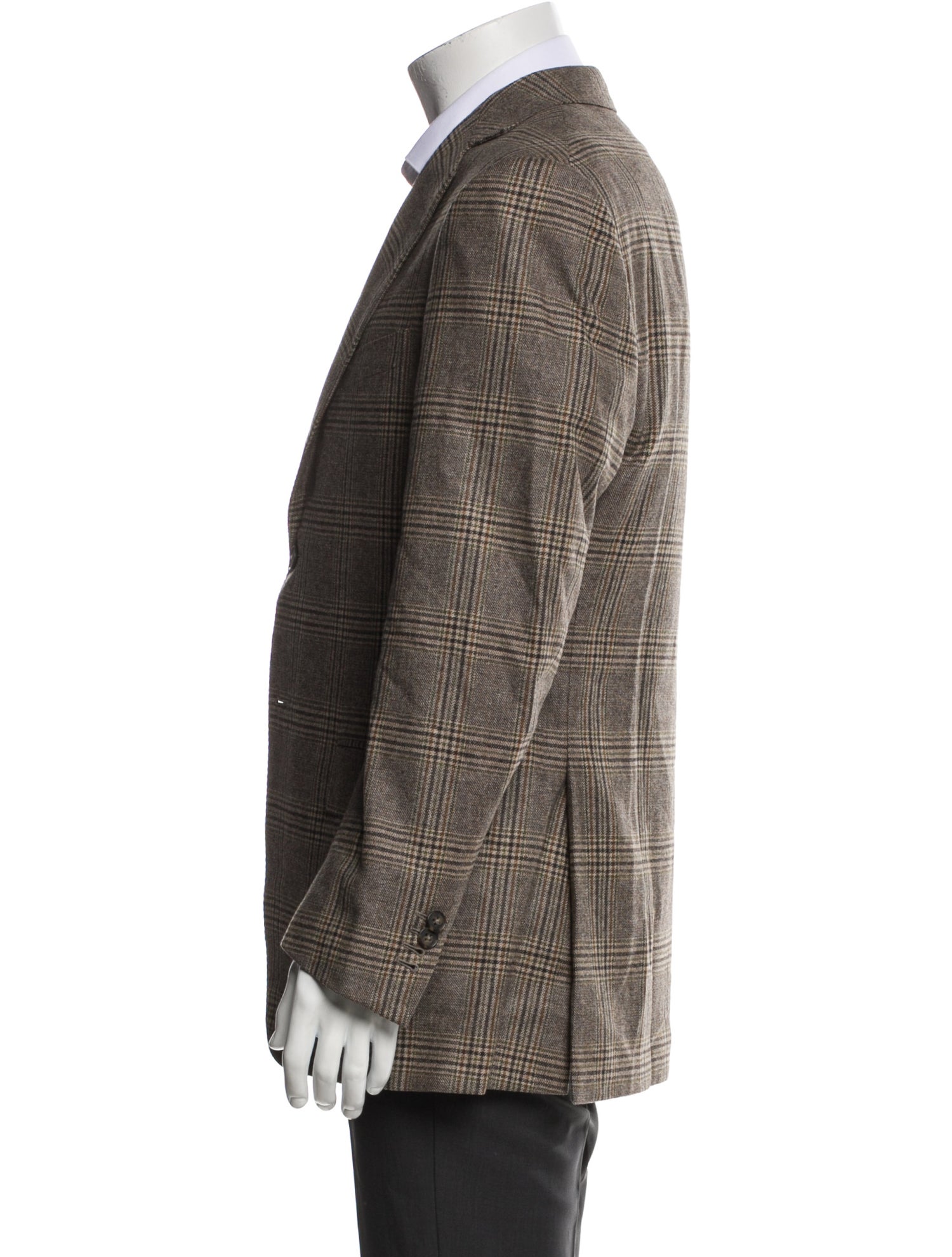 Ermenegildo Zegna Wool Plaid Print Blazer