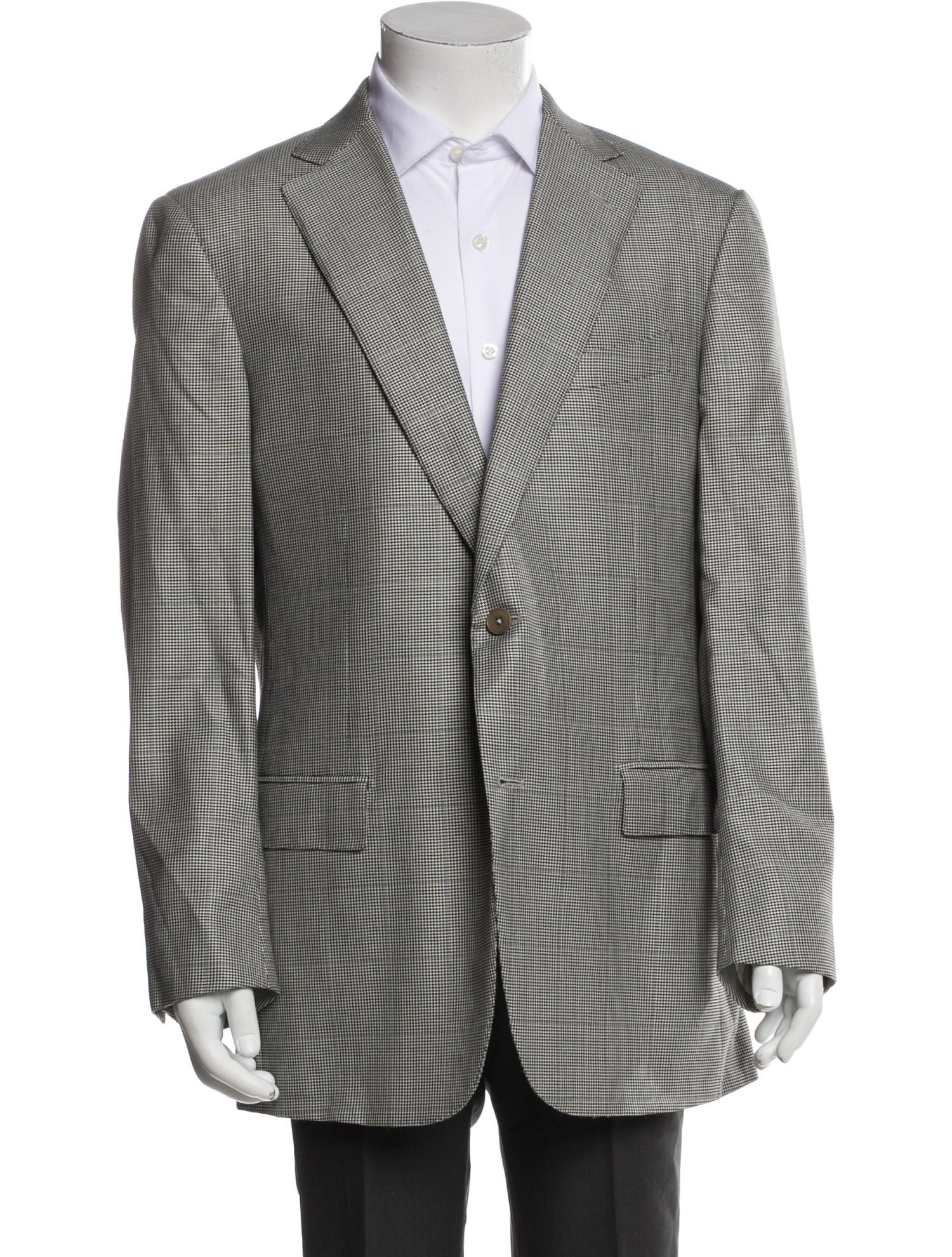 Ermenegildo Zegna Wool Houndstooth Print Blazer