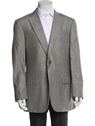 Ermenegildo Zegna Wool Houndstooth Print Blazer