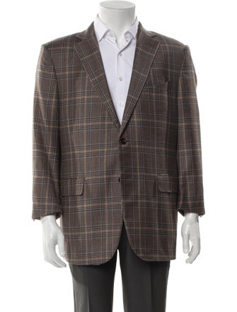 Ermenegildo Zegna Wool Plaid Print Blazer