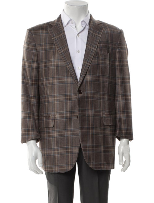 Ermenegildo Zegna Wool Plaid Print Blazer