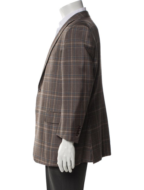 Ermenegildo Zegna Wool Plaid Print Blazer