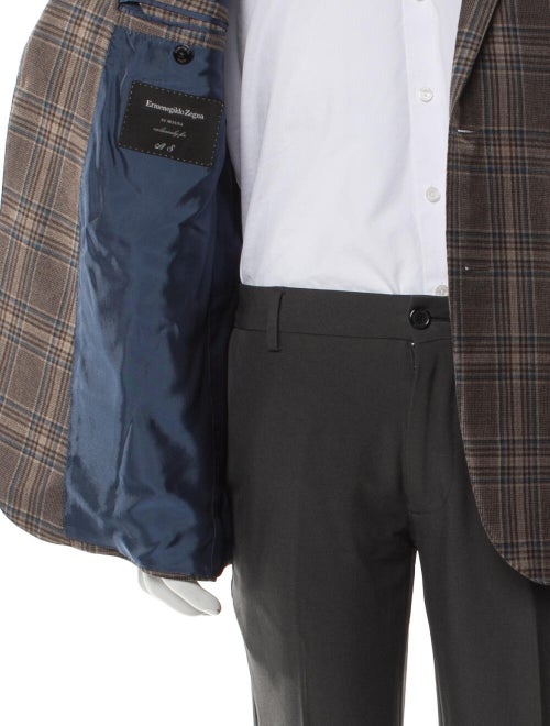 Ermenegildo Zegna Wool Plaid Print Blazer
