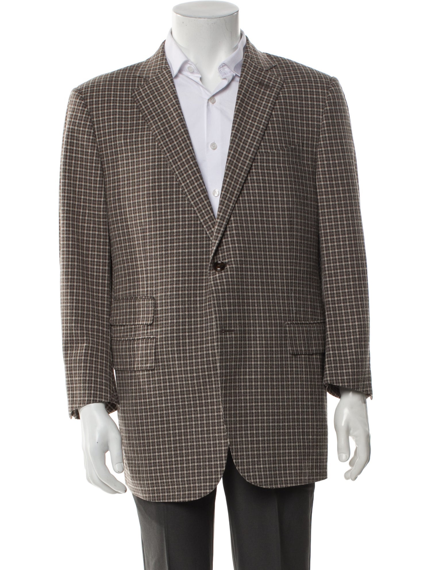 Ermenegildo Zegna Wool Plaid Print Blazer