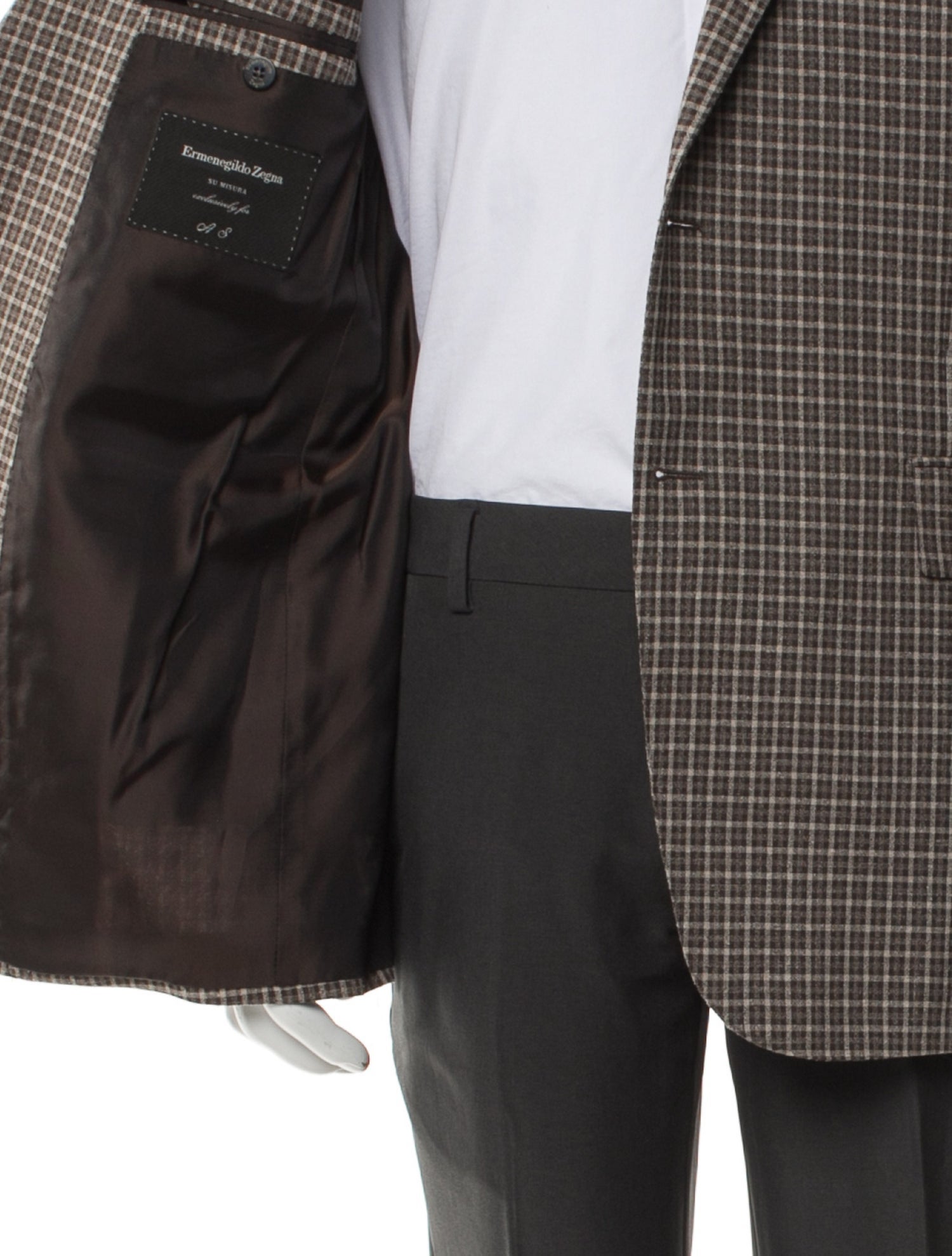 Ermenegildo Zegna Wool Plaid Print Blazer