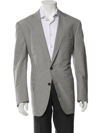Ermenegildo Zegna Silk Plaid Print Blazer