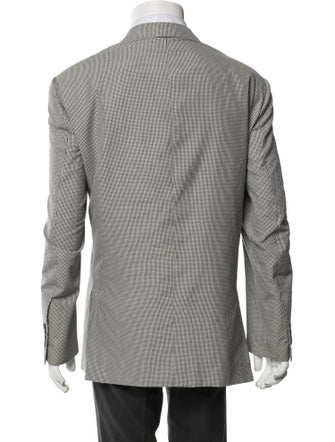 Ermenegildo Zegna Silk Plaid Print Blazer
