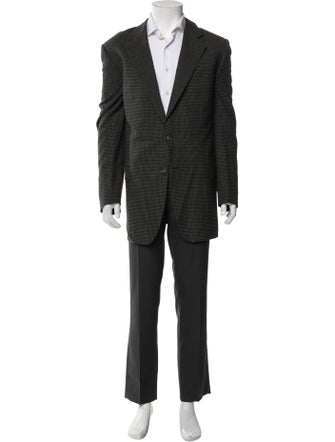 Ermenegildo Zegna Houndstooth Print Overcoat