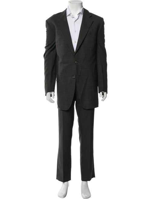 Ermenegildo Zegna Houndstooth Print Overcoat