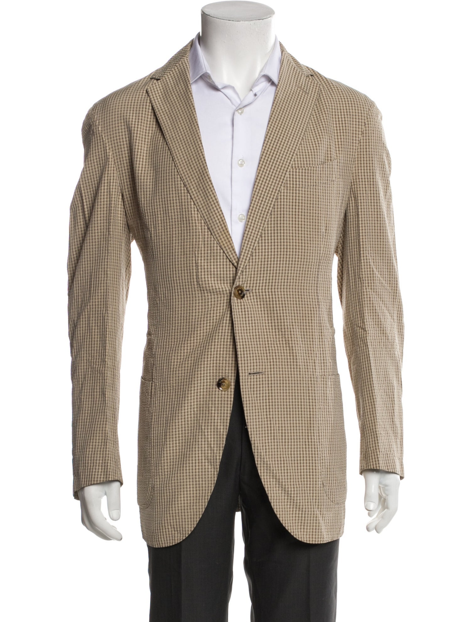 Ermenegildo Zegna Silk Plaid Print Moto Jacket