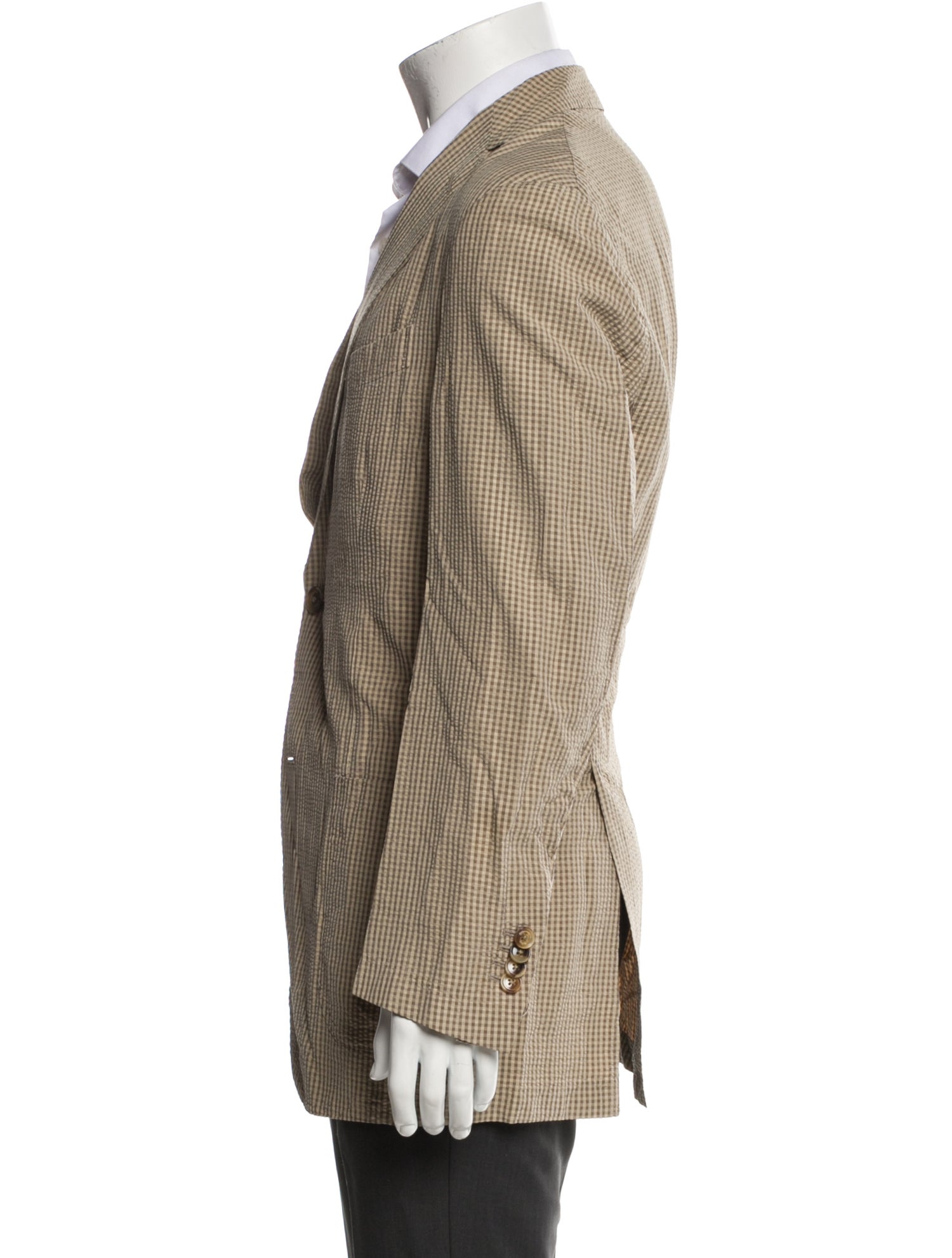 Ermenegildo Zegna Silk Plaid Print Moto Jacket